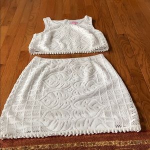 White two piece dress